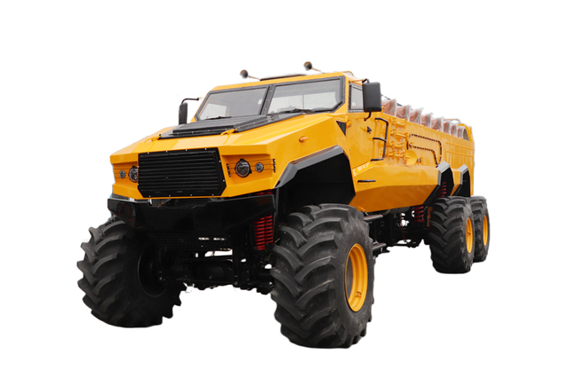 Fabricante de vehículos turísticos en el desierto de 24 + 2 plazas con tracción en las seis ruedas de 420 caballos de fuerza_Configuración del vehículo de transporte turístico modificado con chasis especial todoterreno 6 × 6_Desplazamientos mineros Personalización clásica 6 * 6 18/20/23/25/27/28/30/35 Teléfono Bigfoot