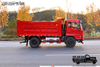 Camión volquete semidedicado de 210 HP 4×2DF hileras_5 toneladas en la parte delantera y 13 toneladas en la parte trasera camión de transporte de tierra, piedras y arena_camión volquete para transportar movimientos de tierra y minerales en el sitio de construcción de estiércol
