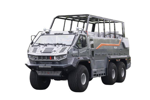 Fabricante de vehículos turísticos en el desierto de 18 + 2 plazas con tracción en seis ruedas y 375 caballos de fuerza_Chasis especial todoterreno 6 × 6 Configuración de vehículo de transporte turístico modificado_Viajero minero 6 * 6 Personalización clásica 18/20/23/25/27/28/30/35 Teléfono Bigfoot