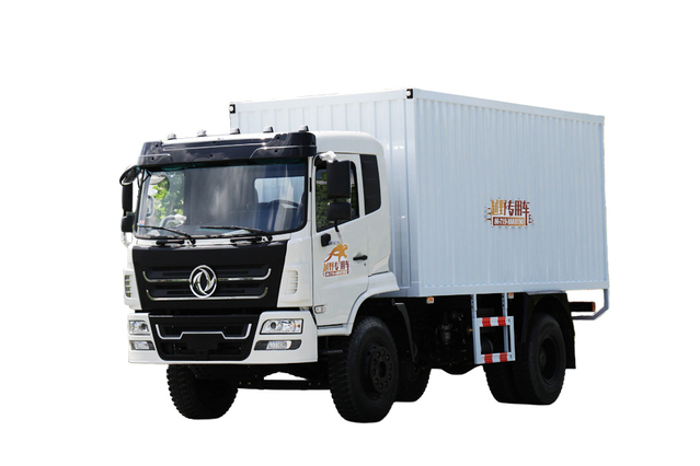 DF Fabricante de camiones de transporte de furgonetas 4 × 2 210 HP_Cotización de camión de plataforma de carga cerrada especial todoterreno 4 × 4 personalizado_170190/260 HP transferencia de equipos de contenedores camión de distribución de granos vegetales para ganado vacuno y ovino de dos ejes traseros con llantas gemelas de 260 HP