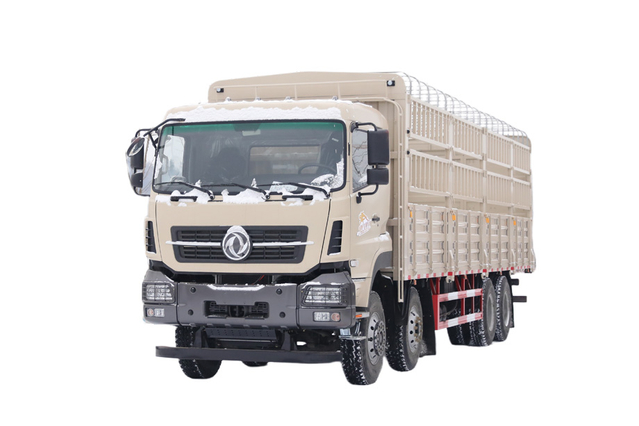 Fabricante de camiones de transporte de cercas para almacén Yuchai 420/Weichai 500 HP 8 × 4_Personalización de camiones de cuatro ejes para verduras, frutas, ganado, ovejas y cerdos de 15/20/25/30/35/40/50/60 toneladas_Cotizaciones de cuatro vehículos DF delanteros y ocho traseros